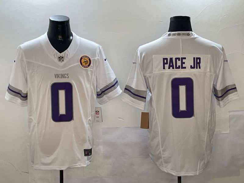 Men Minnesota Vikings #0 Pace jr White Throwback Three generation 2024 Nike Limited NFL Jersey style 2->minnesota vikings->NFL Jersey